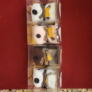 Towel Treat puppies. Pink, brown and white colors